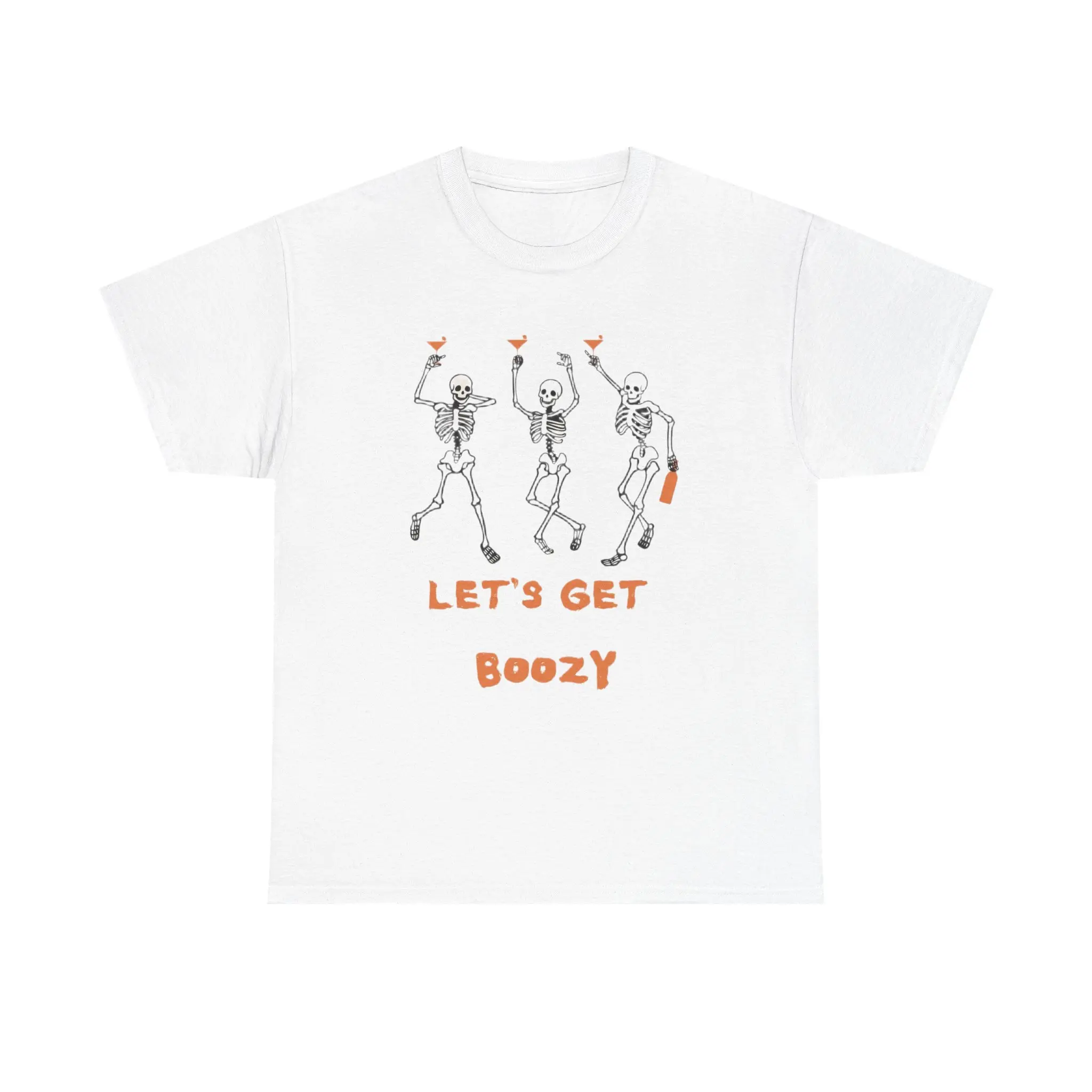 Halloween Party Tee, Skeleton Shirt, Let's Get Boozy T-Shirt, Unisex Cotton Tee, Fun Graphic Tee for Celebrations, [...]
