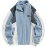 Men's Colorblock Zip Up Pocket Fleece Jacket, Casual Loose Long Sleeve Outerwear for Fall & Winter, Men's Clothes for Daily Wear, Casual Comfy Jacket