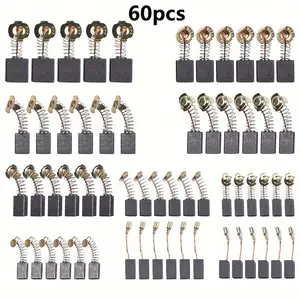 60 Pieces 10 Sizes Motor Carbon Brushes Graphite Replacement for Power Tools, Suitable for Impact Drills, Circular Saws, Angle Grinders - Ideal Choice! Cordless Cutting