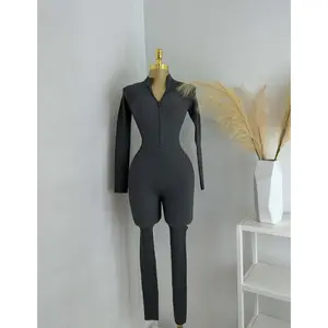 Keeper Zipper Jumpsuit In Charcoal