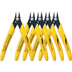 Flush Cutters, 5 Pack, 5 Inch  Flush Cut Pliers with Spring, Side Cut Nippers, Mini Wire Cutters Model Nippers Flush Cutters for  Making, Plastic Models, Zip Ties, Electronics