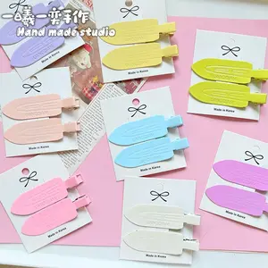 HCDIVA Macaron Color Glossy No Crease Bang Clips DIY Cream Glue Hair Clips Women's Side Duckbill Clips Studio Handmade Hairpins