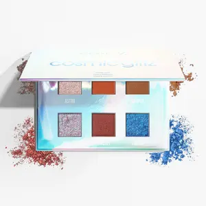Cosmic Glitz® Palette by Formula 7 - 6 Richly Pigmented Shades with Matte Metallic and Glitter Finishes - Vegan Cruelty-Free Long-Lasting Makeup Color