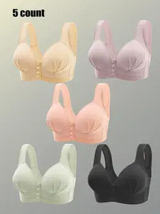 Women's Solid Wireless Bra, Comfortable Breathable Balconette Bra, Soft Support Lingerie for Daily Wear, Women's Lingerie for All Seasons, Supportive Wireless Bra, Wirefree Bras