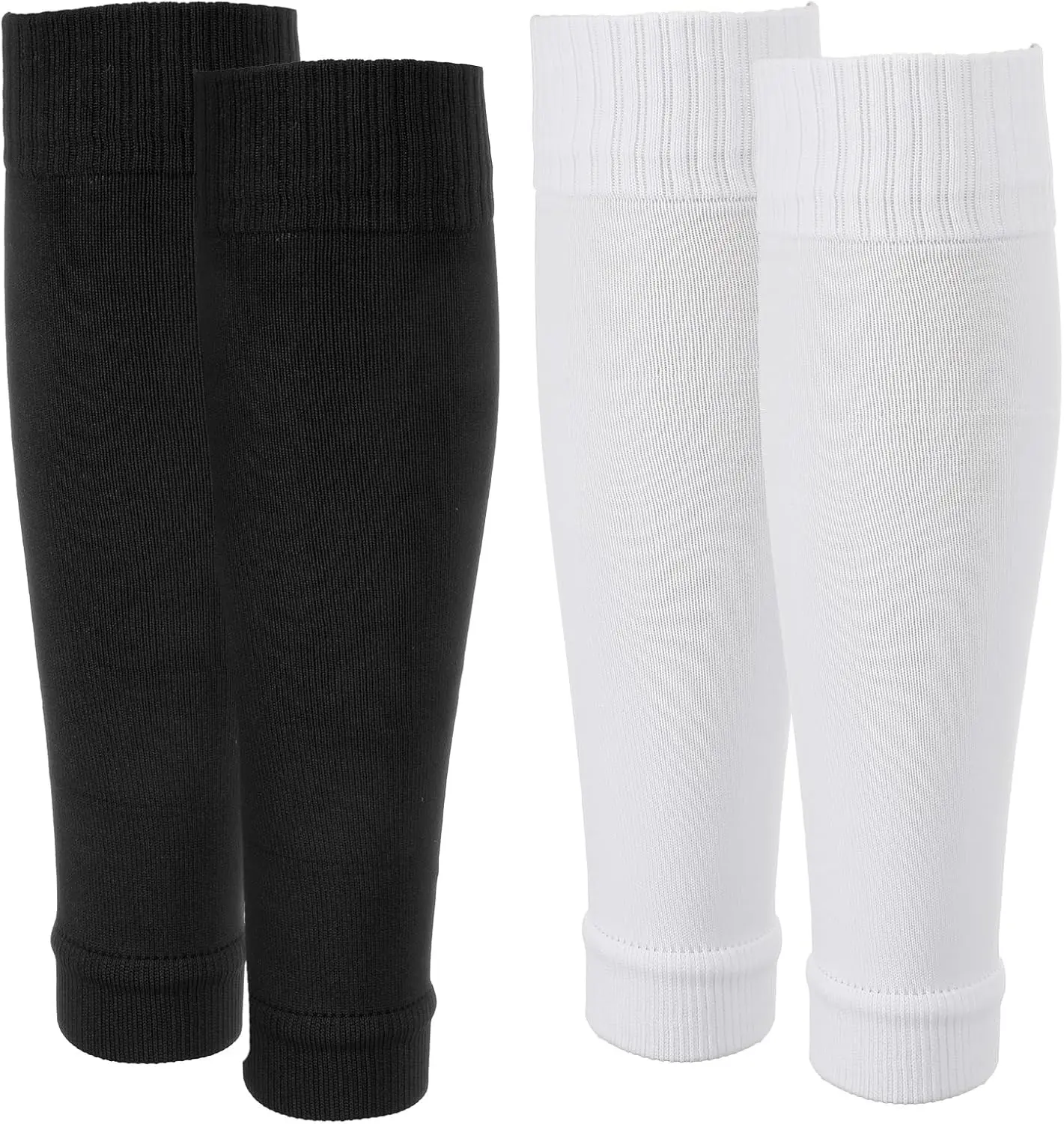 2Pairs Pre Cut Soccer Socks, PreCut Soccer Sleeve Socks Shin Guard Sleeves Football Leg Sleeves for Soccer Men Women Youth Adults