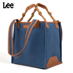 Montana West x Lee Canvas Tote Bag for Women Square Shoulder Handbag with Multiple Pockets for Work and Travel