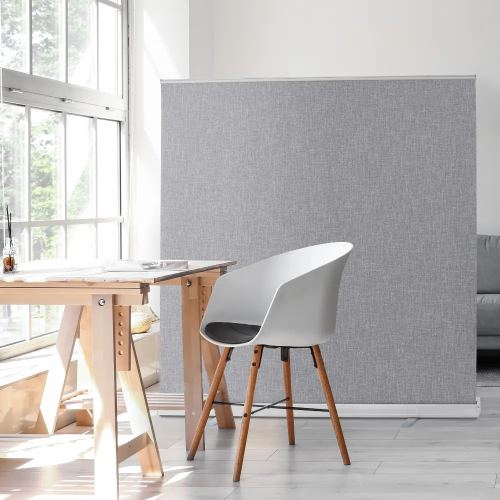 RETRACTABLE PRIVACY SCREEN ROOM DIVIDER - Light Grey