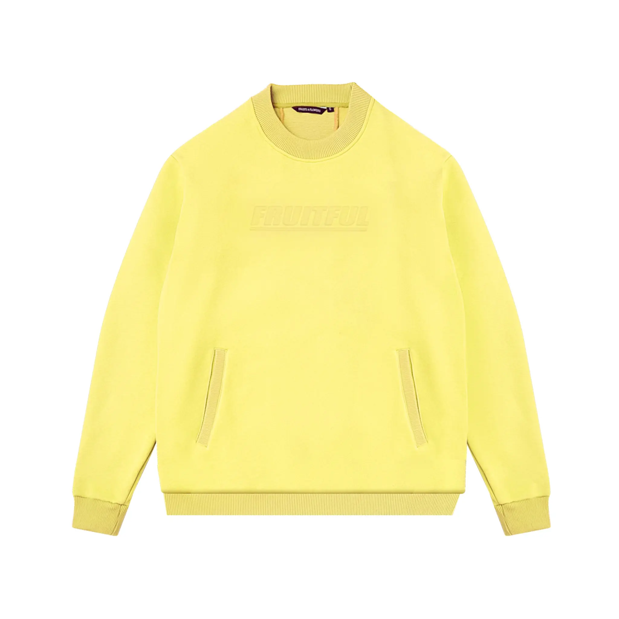 Fruitful yellow crewneck sweater