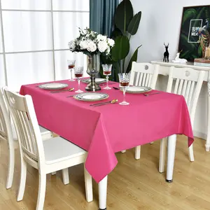 Hot Pink Rectangle Tablecloth Waterproof Stain Resistant Wrinkle Free Table Cloth 210GSM Polyester Wipeable Table Cover for Party, Banquet, Indoor and Outdoor-Square/Rectangular