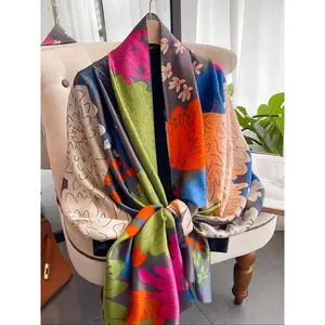 Women's Elegant Random Floral Print Square Scarf, Fashionable Soft Comfortable Shawl for Daily Wear, Casual Versatile Scarf for Women(Sheets)