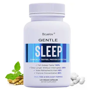 Bcuelov Sleep Health Capsules Vitamins Supplements - Melatonin, Ashwagandha Supplements, Magnesium for Healthy Sleep & Mood Support (120 Count)