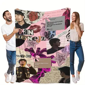 Ivan Cornejo music singer graphic print flannel blanket, super soft, warm and durable, perfect for living room, bedroom, office, sofa or travel blanket plushthin quilt holiday gift Intense Nacho Printed Flannel Blanket