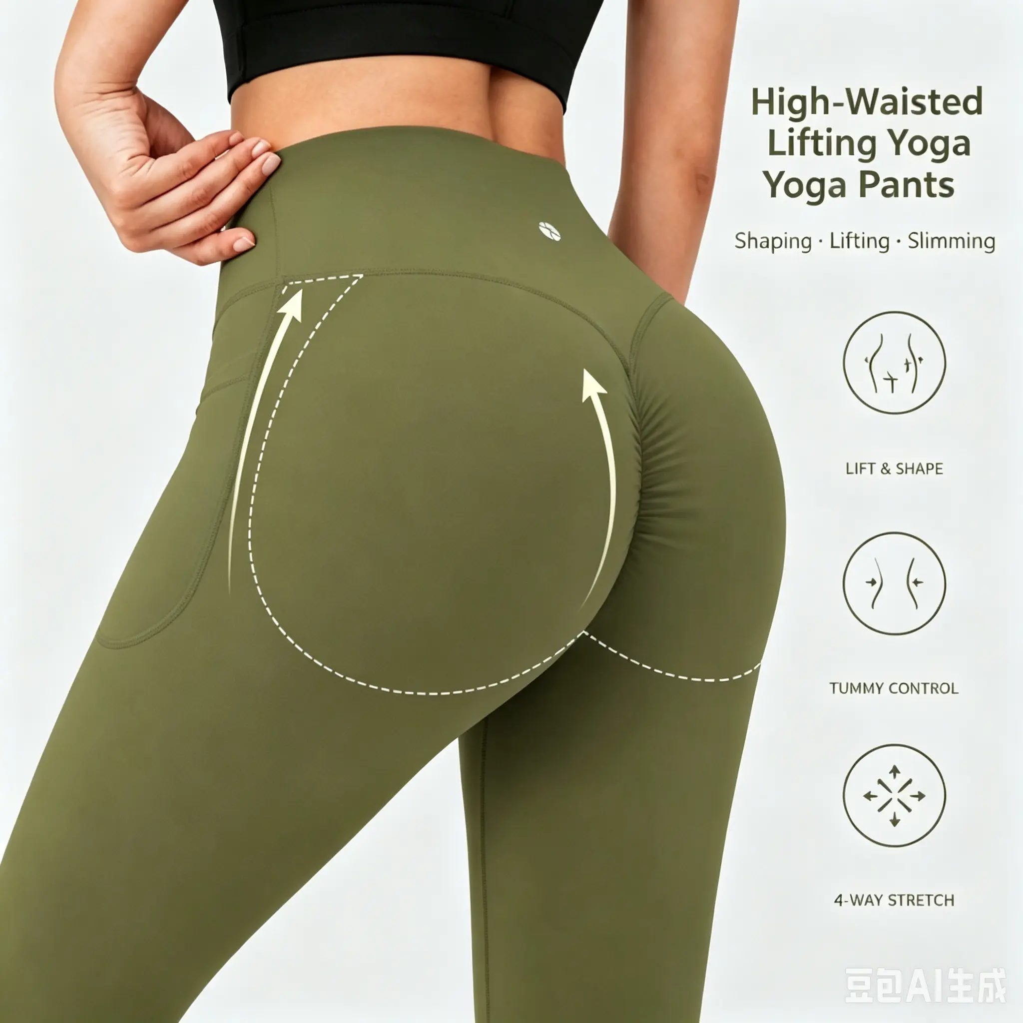 High Waist Butt Lift Leggings for Women, V Cross Waist Tummy Control Yoga Pants with Pockets, Ruched Peach Butt Workout Leggings, Regular & Plus Size, 1 or 2 Pack Soft Athletic Running Leggings