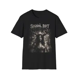 Signal Rot Demoness Graphic T-Shirt | Dark Gothic Band Artwork, Antlered Woman