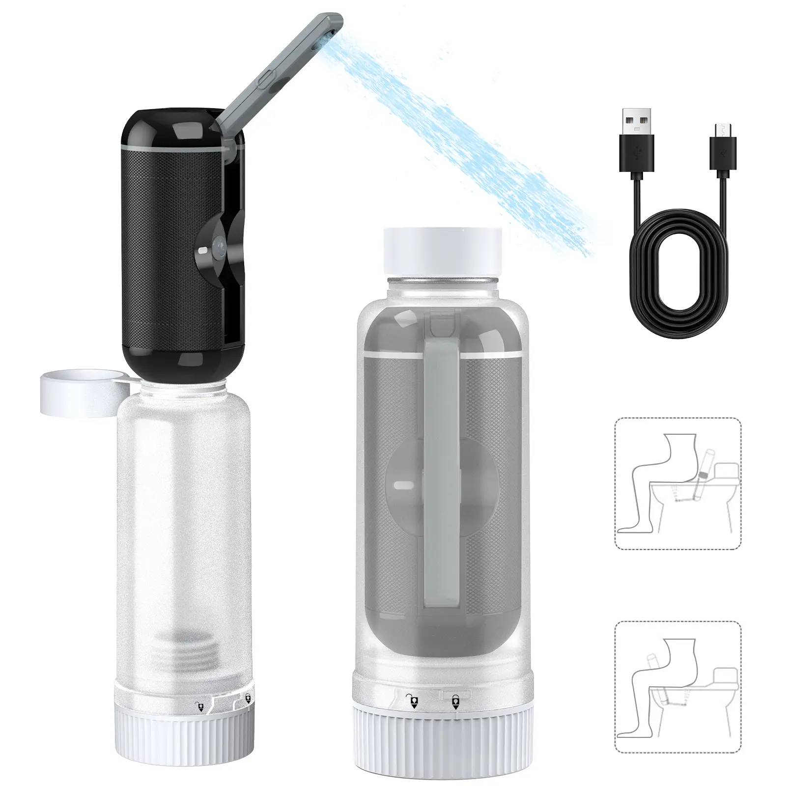 Portable Bidet for Travel, VITCOCO Waterproof Electric Travel Bidet Sprayer,Rechargeable High Pressure Handheld Bidets for Personal Hygiene Cleaning