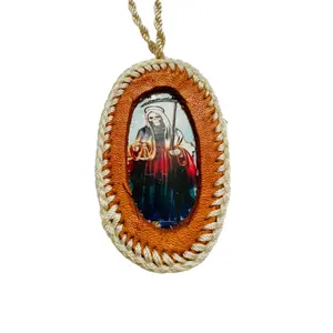 Santa Muerte Leather Scapular Necklace