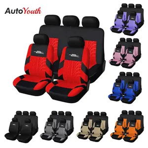 Breathable Universal Car Seat Covers Red, Automotive Seat Covers Full Set, Airbag Compatible, Seat Protector Front and Rear Split Bench for Cars Fit for 95% of Vehicles,Red/Pink/Orange/Gray/Black/Blue