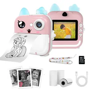 Kids Smart Instant Print Camera Toy - Versatile Cute Digital Camera Toy(with 3 Rolls Print Paper, 32GB TF Card, TypC Charge Cable)