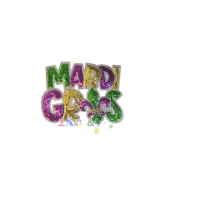 Mardi Gras Embellished Iron on Patch