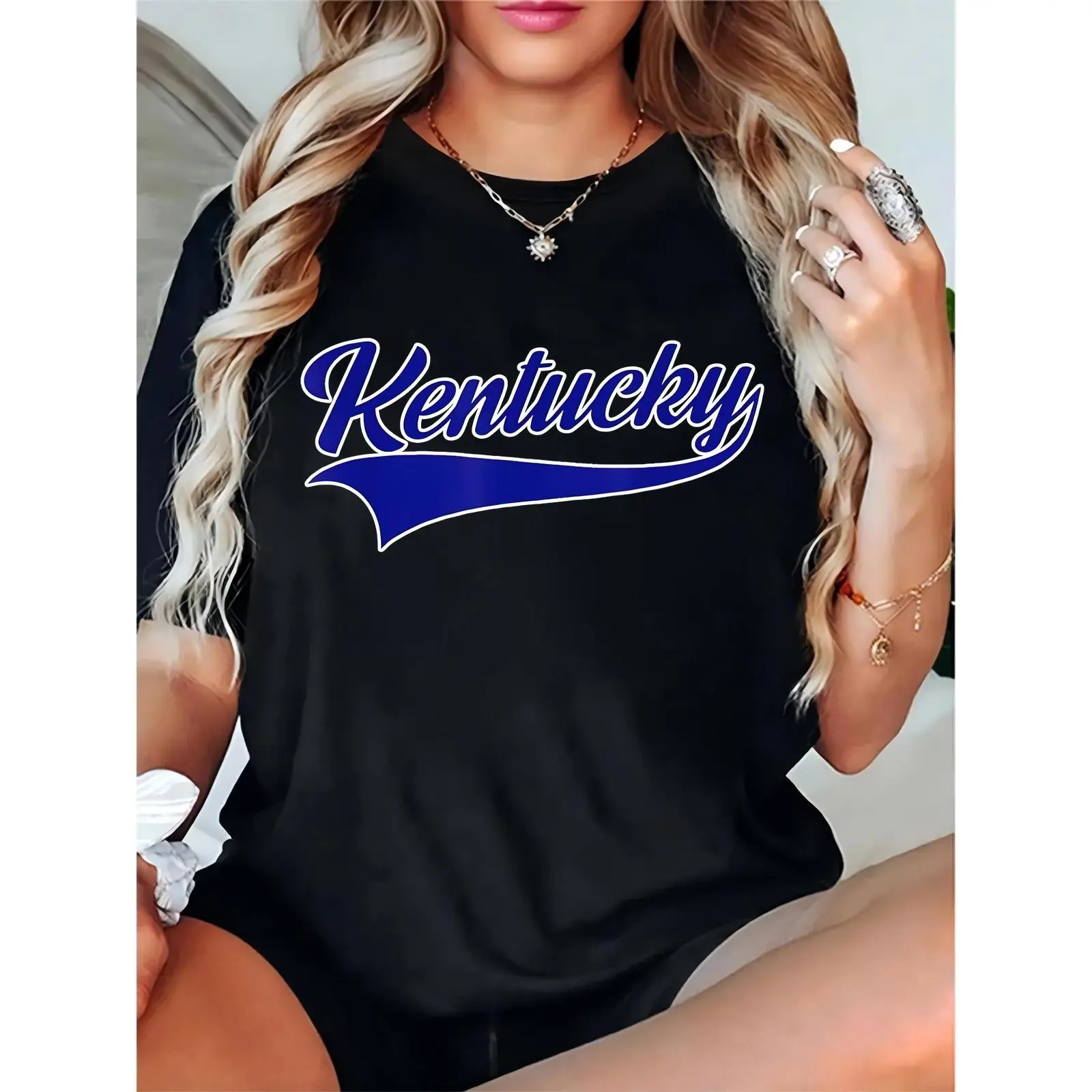 Women's Black Kentucky Script Graphic T-Shirt - Ideal for Game Day, Casual Outings & Kentucky-Themed Occasions