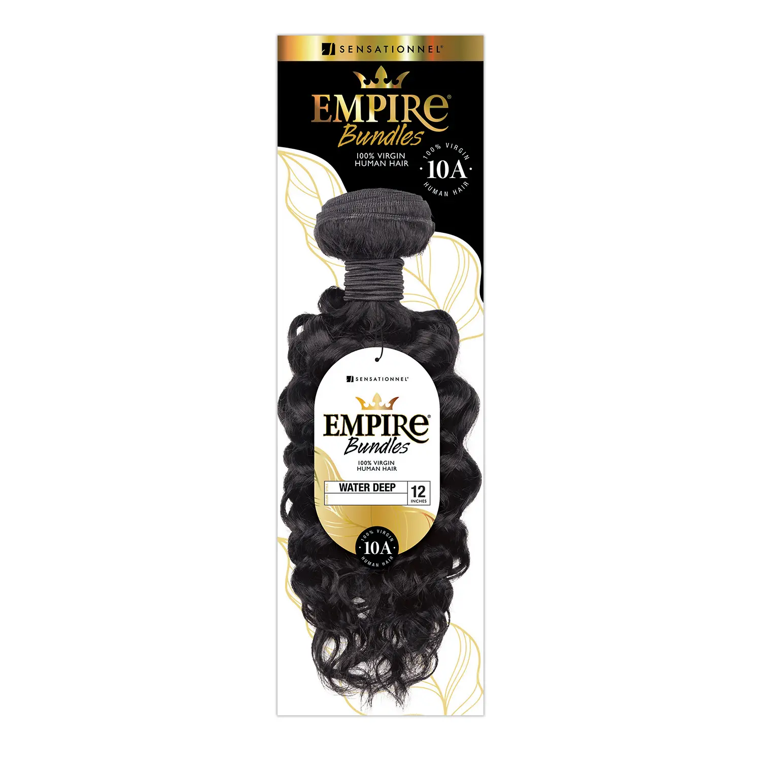 Sensationnel Empire Deep Wave 100% Virgin Human Hair Bundles, 10A Grade Weave, Bleach & Perm Safe, Tangle & Shed Free, 10-28 Inches, 10 Inches, Long Lasting 10A Grade, Tangle Free & Shed Free