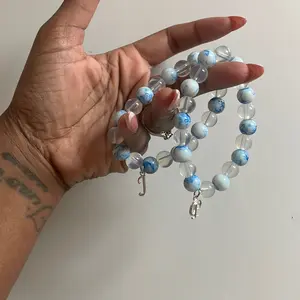 Initial beaded bracelet set