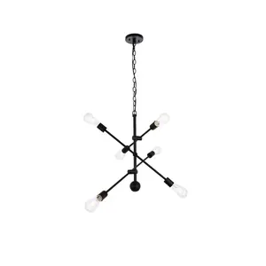Axel Six Light Pendant Black