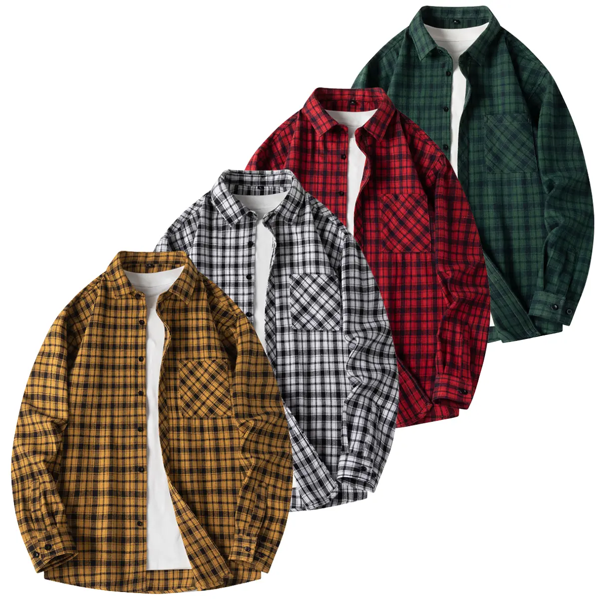 Men's Casual Plaid Button-Up Shirt, Stylish Long Sleeve Relaxed Fit Top for Layering with Chest Pocket, Soft Breathable Fabric, Layering Outfits, Buttoned, Soft Fabric