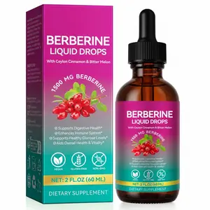 Berberine Supplement with Ceylon Cinnamon, Berberine, Bitter Melon, Quercetin, for Digestion System, Immune Health Support -Vegetarian, 2 fl oz