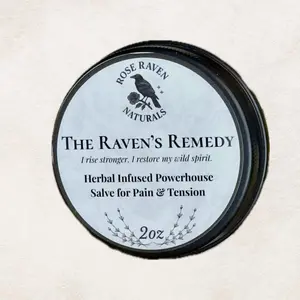 Raven’s Remedy – Herbal Body Balm for Sore Muscles | Natural Warming & Calming Comfort for Tension Relief
