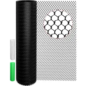 16"x15ft Heavy Duty Chicken Wire - 500GSM Rustproof Plastic Mesh for Pet Fencing/Gardens/Aquariums (0.4" Hex, Easy Cut & Install)