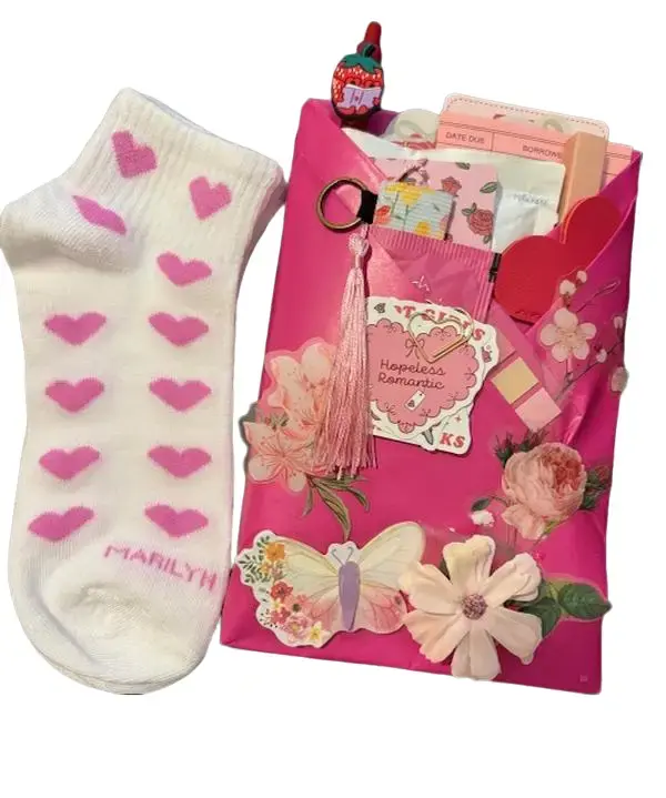 Pretty in Pink- Book Wrap (Includes one Pair of Socks)