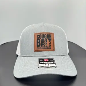 Cougar Bait (Here Kitty Kitty) leather patch hat. HAT BAR trucker hat hats unisex hat funny trucker viral for casual hat new snapback hat