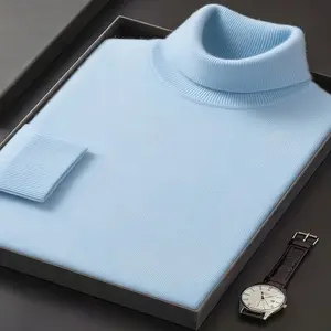 Men's Casual High Neck Turtleneck Sweater - Soft Knit Long Sleeve Pullover, Machine Washable Solid Color, Regular Fit for Autumn Winter Outdoor & Attire, Elegant Simple Design