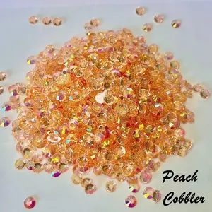 Transparent / Translucent Jelly Rhinestones 1000pcs - 5MM and 4MM sizes- Non-Hotfix flatback Resin AB - SS20, and SS16 - PEACH COBBLER