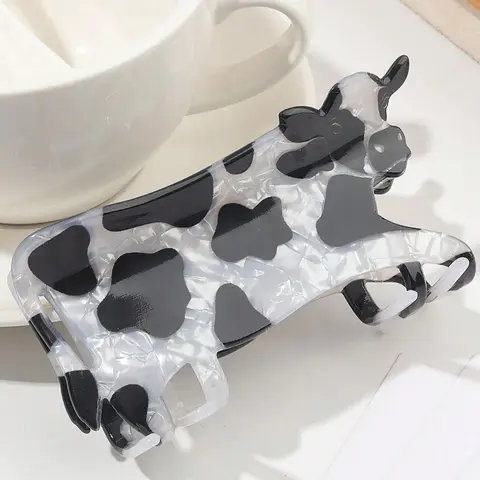 Cute Cow Pattern Hair Claw Clip In Claw, Super Cute Clips, Fun Claw Clips, Fashionable Hair Accessories for Women & Girls, Casual Versatile Hair Accessories for Daily Wear