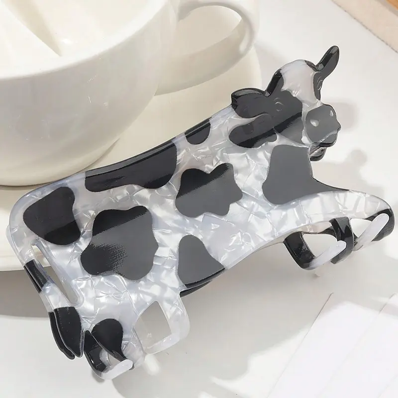 Cute Cow Pattern Hair Claw Clip In Claw, Super Cute Clips, Fun Claw Clips, Fashionable Hair Accessories for Women & Girls, Casual Versatile Hair Accessories for Daily Wear
