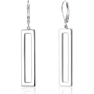 925 Sterling Silver Dangle Earrings for Women Trendy Geometric Dangle Earrings 14K Gold Plated Hypoallergenic Leverback Bar Drop Earring Fashion for Jewelry Gifts