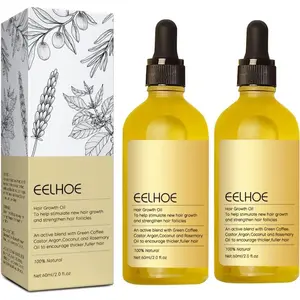 EELHOE Veganica Natural Hair Growth Oil, Rosemary Oil for Hair Growth Organic, Rosemary Hair Growth Oil for Dry Damaged Hair and Growth Thin Hair (60ml*2PCS） Haircare Avocado Coconut Nourishing Repair