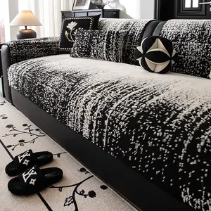 Vintage Plush Thick Warm Sofa Cover, Starry Sky Design, Soft Skin-Friendly Anti-Slip, Dust Proof Pet Scratch Resistant, Winter Use, Couch Cover