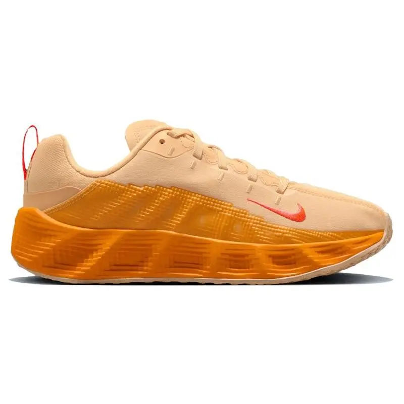 Nike Ava Rover Celestial Gold Bright Crimson (GS) Sneakers / Grade School Kids’ Casual Shoes / Low-Top Slip-On Footwear / Lightweight Futuristic Design / Cushioned Everyday Comfort / Celestial Gold and Bright Crimson Colorway / Durable Rubber Outsole