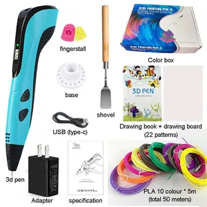Newest 3D Printing Pen Set, Kids Toys with Charger, LCD Display and PLA Filament, Creative Drawing DIY Gift for Kids, 3D Printer Accessory for Birthday Presents