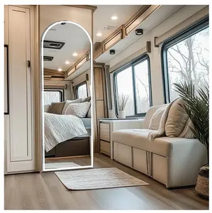 71"x26" LED Arched Full Length Mirror, Lighted Full Body Mirror with Aluminum Frame and Polished Glass for Bedroom