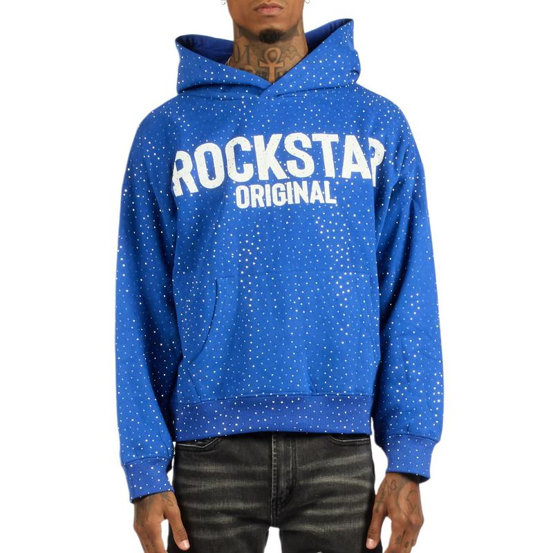 Crystiq Royal/White Rhinestone Oversized Hoodie
