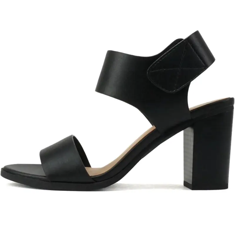 SODA Women's Open toe Sandal - Wait - Heel Ankle Velcro Strap Shoes Dress Sandals