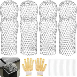 Gutter Guard 8 Pack, Gutter Downspout Guard 3.5 Inch Adjustable Aluminum Leaf Filter Strainer Gutter Guards Mesh Preventing Blockage Leaves Debris