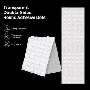 Traceless Round Double-Sided Adhesive Dots, Clear Strong Sticky Pads for Car Dashboard, Phone Holder, Home & Office Use mount tape