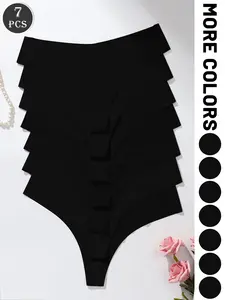 7-piece set of women's black underwear, sexy and lightweight, suitable for daily activities, leisure, and sports.