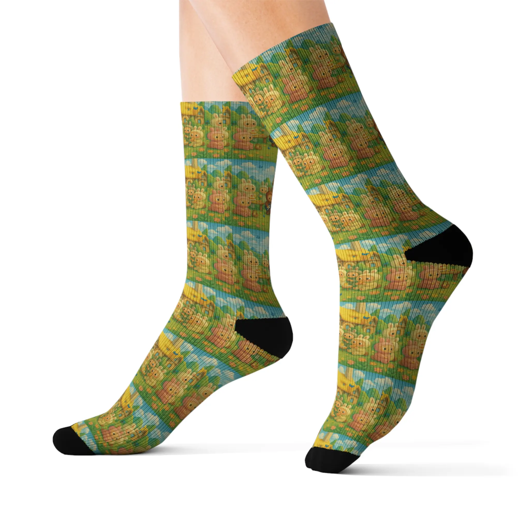 Labubu Patterned Crew Socks