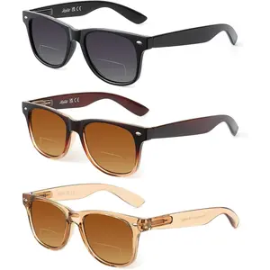 3 Pack Bifocal Reading Sunglasses for Women, UV400 Sun Readers Glasses Spring Hinge Outdoor Sunglasses